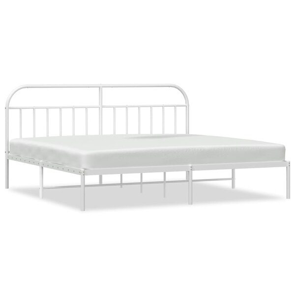 vidaXL Cadre de lit métal sans matelas et tête de lit blanc 200x200 cm