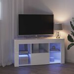 vidaXL Meuble TV LED d'Angle Blanc brillant 104 x 40 x 50 cm