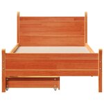 vidaXL Cadre de lit sans matelas cire marron 100x200cm bois pin massif