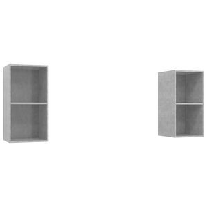 vidaXL Meubles TV muraux 2 Pièces Gris béton Bois d'ingénierie