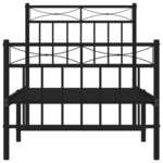 vidaXL Cadre de lit métal sans matelas avec pied de lit noir 80x200 cm