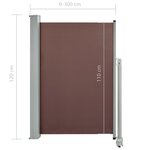 vidaXL Auvent latéral rétractable de patio 120x300 cm Marron