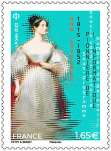 Timbre - Ada Lovelace (1815-1852) - Lettre Prioritaire - International