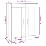 vidaXL Armoire murale suspendue Noir 69 5x32 5x90 cm