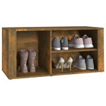 vidaXL Armoire à chaussures Chêne fumé 100x35x45 cm Bois d'ingénierie