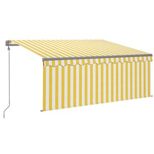 vidaXL Auvent rétractable automatique avec store 3 5x2 5 m Jaune blanc