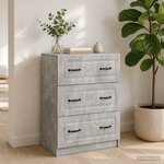 vidaXL Armoire à tiroirs Gris béton 66 x 34 5 x 87 cm
