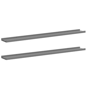 vidaXL Étagères murales 2 Pièces Gris 100x9x3 cm