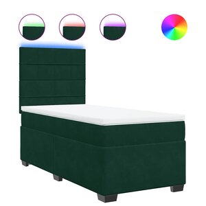 vidaXL Sommier à lattes de lit avec matelas Vert foncé 90x190 cm