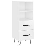 vidaXL Buffet haut Blanc brillant 34 5x34x180 cm Bois d'ingénierie