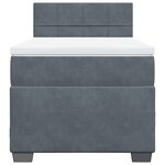 vidaXL Sommier à lattes de lit et matelas Gris foncé 80x200 cm Velours
