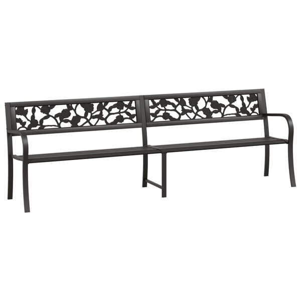 vidaXL Banc double de jardin 246 cm Noir Acier