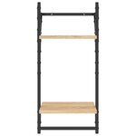 vidaXL Étagères murales à 2 niveaux avec barres 2 Pièces chêne sonoma