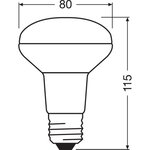 Osram spot r80 led verre clair variable 5 9w=60 e27 chaud