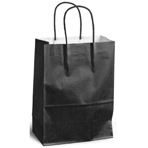 Sac à poignées torsadées kraft 100g 24x11x33cm noir x 20 mailmedia