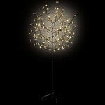 vidaXL Sapin de Noël 120 LED blanc chaud Cerisier en fleurs 150 cm