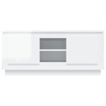 vidaXL Meuble TV blanc brillant 102x35x45 cm bois d'ingénierie