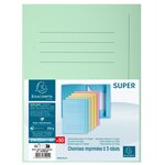 Paquet 50 Chemises Imprimées 3 Rabats Super 210 - 24x32cm - Vert Clair - Exacompta