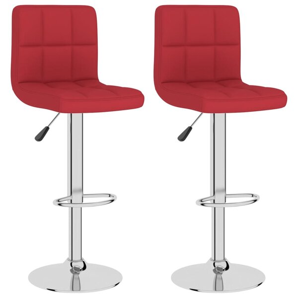 vidaXL Tabourets de bar lot de 2 rouge bordeaux tissu
