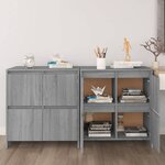 vidaXL Buffets 2 Pièces Sonoma gris 70x41x75 cm Bois d'ingénierie