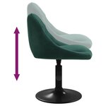 vidaXL Chaises pivotantes à manger lot de 2 vert foncé velours