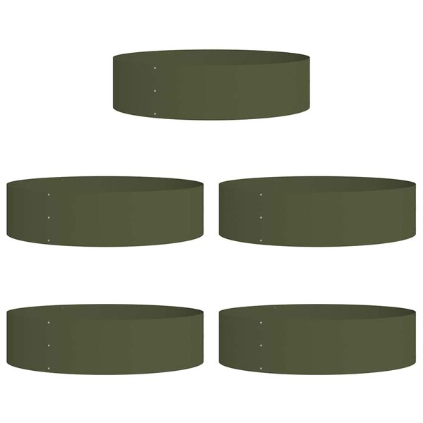 vidaXL Cache-pot de jardin 5 Pièces Vert olive 80 x 80 x 20 cm