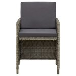 vidaXL Chaises de jardin avec coussins lot de 4 Résine tressée Gris