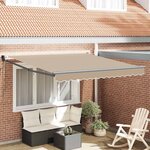 vidaXL Auvent Rétractable Beige 350 x 250 cm tissu