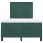 vidaXL Lit à ressorts avec matelas Vert foncé 120 x 200 cm Velours