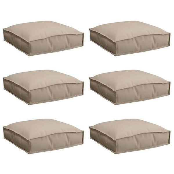 vidaXL Coussin pour assise de palette 6 Pièces Taupe 40 x 40 x 8 cm