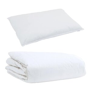 vidaXL Duvet d'été simple avec oreiller 2 Pièces Blanc Plume de canard