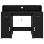 vidaXL Bureau avec porte Chêne noir 120 x 55 x 91 cm Bois d'ingénierie