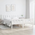 vidaXL Cadre de lit Blanc Bois massif 140x190 cm