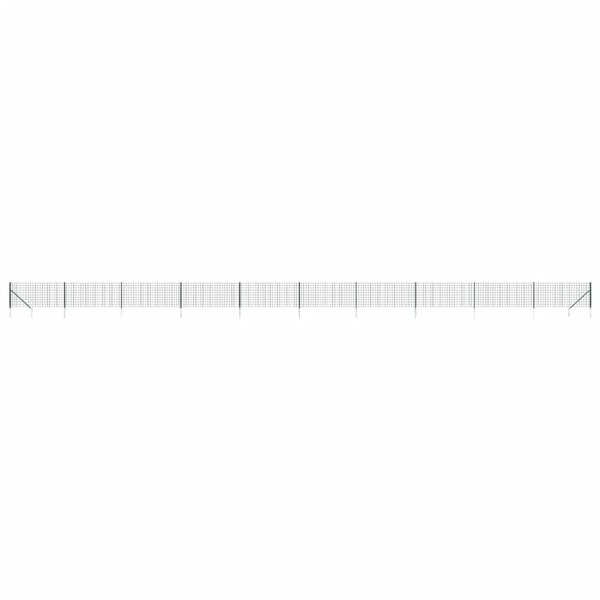 vidaXL Clôture en treillis métallique et piquet d'ancrage vert 0 8x25m