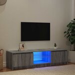 vidaXL Meuble TV avec lumières LED Sonoma gris 140x40x36 cm