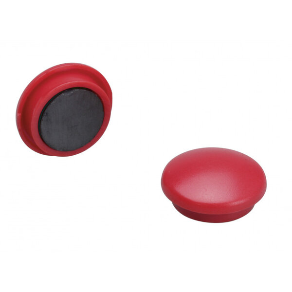 Lot de 6 aimants ronds diamètre de 22 mm - rouge - sign