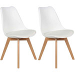 Chaise scandinave avec assise rembourrée (lot de 2)