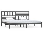 vidaXL Cadre de lit sans matelas bois massif de pin gris 200x200 cm