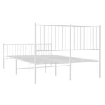 vidaXL Cadre de lit métal sans matelas et pied de lit blanc 140x190 cm