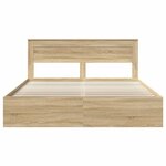vidaXL Cadre de lit avec tête de lit Sonoma 180 x 200 cm Pin massif