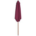 vidaXL Parasol d'extérieur avec mât en bois 270 cm rouge bordeaux