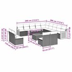 vidaXL Salon de jardin avec coussins 14 Pièces noir résine tressée