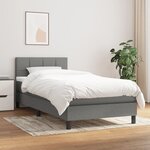 vidaXL Sommier à lattes de lit avec matelas Gris foncé 80x200 cm Tissu