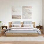 vidaXL Tables chevet 2 Pièces chêne artisanal 40x40x50 cm bois ingénierie