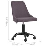 vidaXL Chaise pivotante à manger Taupe Tissu