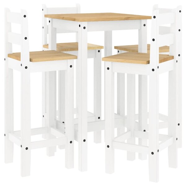 vidaXL Ensemble de bar 5 Pièces Blanc Bois de pin massif