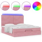 vidaXL Cadre de lit ottoman avec matelas rose 180x200 cm velours