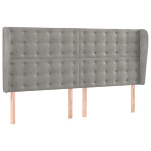 vidaXL Tête de lit avec oreilles Gris clair 183x23x118/128 cm Velours