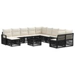 vidaXL Ensemble de canapé de jardin 12 pc Noir polyrotin