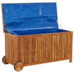 vidaXL Boîte de rangement de jardin avec roues 113x50x58cm Bois acacia